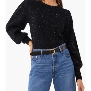 1. State Black Speckled Crew Neck Sweater